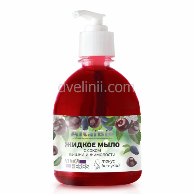 фотография  жидкое мыло altaibio "вишня-жимолость", 300мл в каталоге от интернет-магазина ТравыЛечебные.РФ