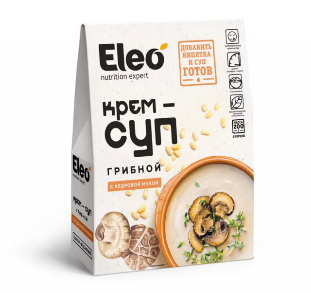 фотография  крем-суп грибной с кедровой мукой "eleo", 200г в каталоге от интернет-магазина ТравыЛечебные.РФ