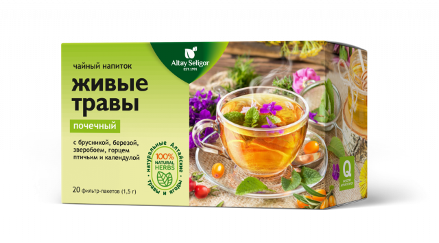 фотография  чайный напиток «живые травы» почечный, 20 фильтр-пакетов в каталоге от интернет-магазина ТравыЛечебные.РФ