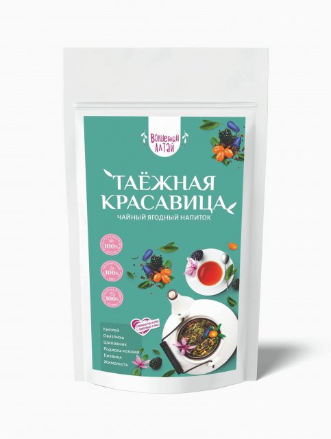 фотография  чай ягодный с листом облепихи "таежная красавица", 80г в каталоге от интернет-магазина ТравыЛечебные.РФ